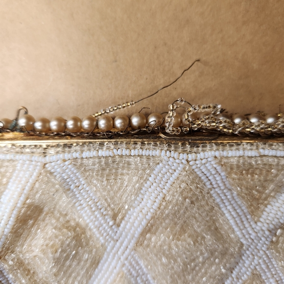 Vtg Ed Robinson 50s Glass Beaded Purse Hand Made in Belgium Evening Bag Clutch - Picture 14 of 14